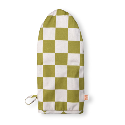 Green and Cream Oven Mitt