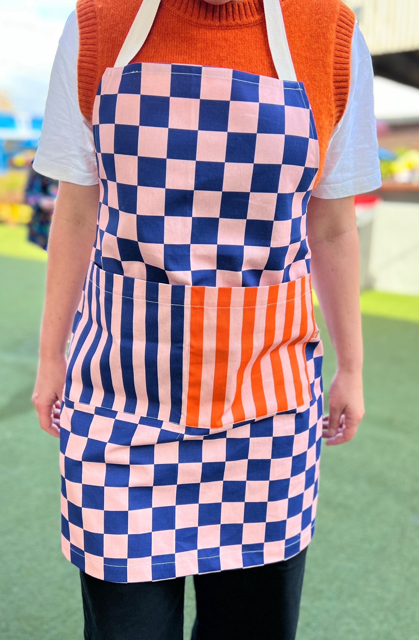 Pink and Indigo Apron