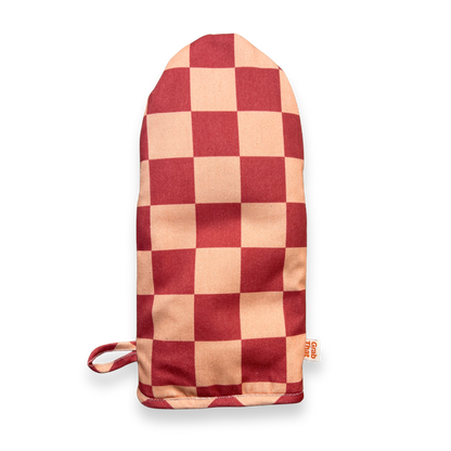 Peach and Raspberry Oven Mitt