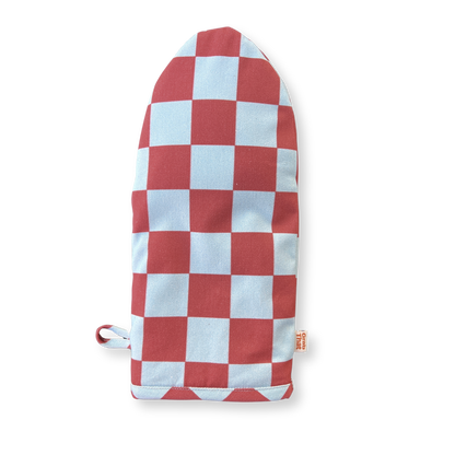 Raspberry and Sky Oven Mitt